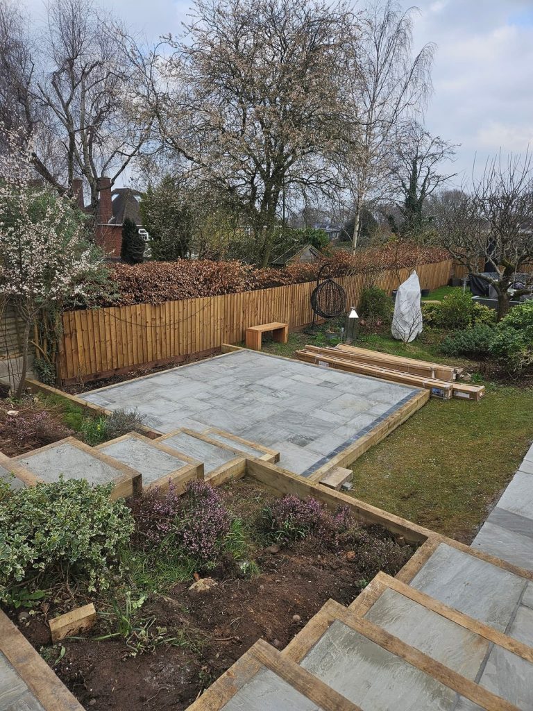 Garden renovation with patio area