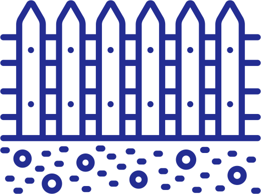 Wooden fence graphic illustration